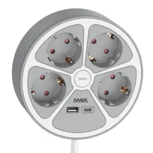Produžni kabl sa prenaponskom zaštitom sa 4 utičnice MAX MPS-04UG-3M/3m/USB portovi
