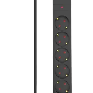 Produžni kabl sa prenaponskom zaštitom/prekidač/indikator 6 utičnice 1.4m Max MPS-306SOPB-1.4M Crni