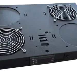 Ventilator panel 19/1U sa 2 ventilatora sa digitalnim kontrolerom Mirsan MR.FAN2DT.01 Crni