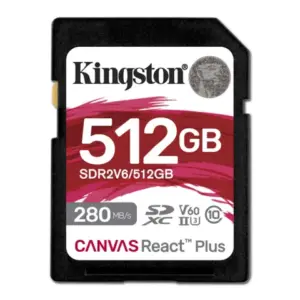 SD Card 512GB Kingston SDR2V6/512GB class 10 HD/2K/4K 280Mbs/150MBs